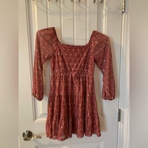 Like new Trixxi Girl long sleeved dress, pink size medium